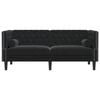 vidaXL Canapea Chesterfield cu pernuțe/2 locuri, negru, catifea
