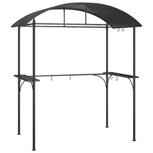 vidaXL Foișor grătar cu rafturi laterale, antracit 220x115x230 cm oțel