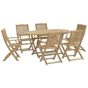 vidaXL Set mobilier de grădină, 7 piese, lemn masiv de acacia