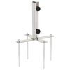 vidaXL Suport de umbrelă cu țăruși de sol, argintiu, &Oslash;32-38 mm, oțel