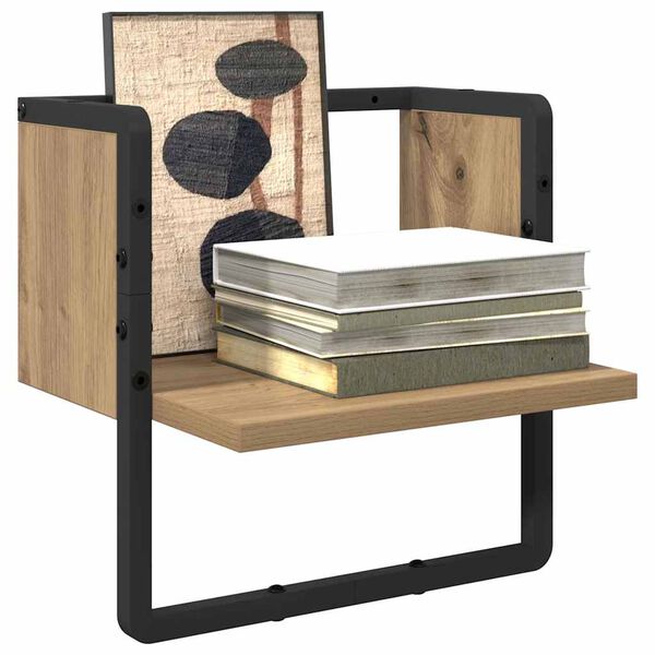 vidaXL Raft de perete Stejar artizanal 30 x 25 x 30 cm Lemn compozit