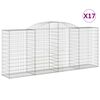 vidaXL Coșuri gabion arcuite 17 buc. 300x50x120/140 cm fier galvanizat