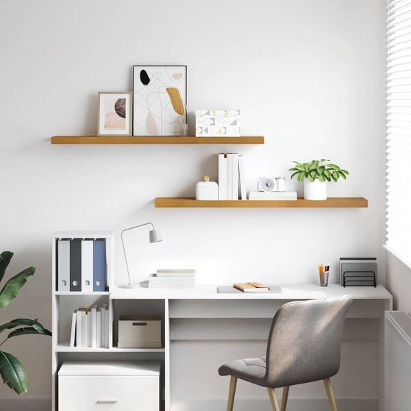 vidaXL Raft de perete 2 pcs Bej 120 x 23,5 x 4 cm Lemn compozit