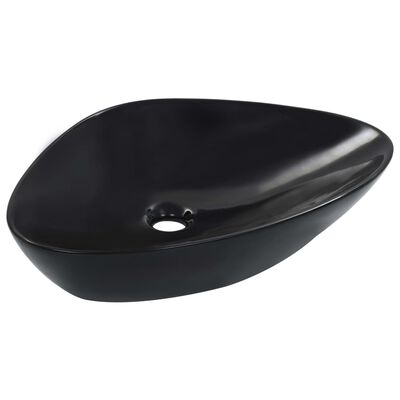 vidaXL Chiuvetă de baie, negru, 58,5x39x14 cm, ceramică