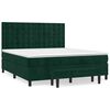 vidaXL Pat box spring cu saltea, verde &icirc;nchis, 160x200 cm, catifea