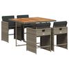 vidaXL Set mobilier de grădină cu perne, 5 piese, gri, poliratan