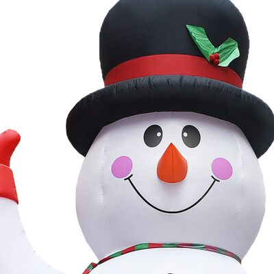 vidaXL Om de zăpadă gonflabil pentru Crăciun cu LED, IP44, 600 cm, XXL
