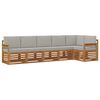 vidaXL Set de canapele de exterior 6 buc. Gri natural și deschis