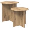 vidaXL Set măsuțe laterale 2 buc. Stejar Artizanal &Oslash; 45 x 45 cm