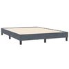 vidaXL Pat box spring cu saltea, gri &icirc;nchis, 140x210 cm, catifea
