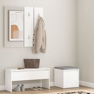 vidaXL Set de mobilier pentru hol, alb, lemn prelucrat