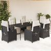 vidaXL Set mobilier de grădină cu perne, 7 piese, negru, poliratan