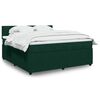 vidaXL Pat box spring cu saltea, verde &icirc;nchis, 180x200 cm, catifea