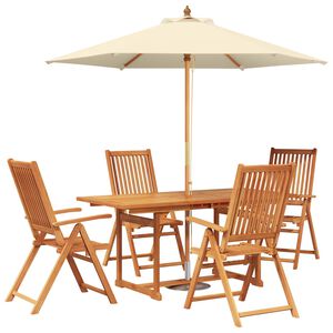 vidaXL Set de dining pentru exterior cu umbrelă 6 buc.