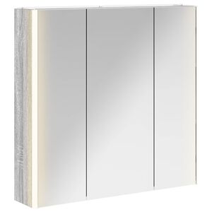 vidaXL Dulap cu oglindă pentru baie Gri Sonoma 73.5 x 15.5 x 70 cm