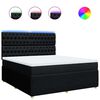 vidaXL Pat box spring cu saltea, negru, 180x200 cm, catifea