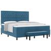 vidaXL Pat cu arcuri cu headboard Albastru &icirc;nchis 200 x 180 cm Catifea