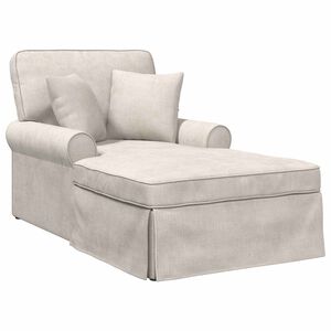 vidaXL Chaise Lounge cu fustă cu pernă Crem 157 x 91 x 91 cm ARES