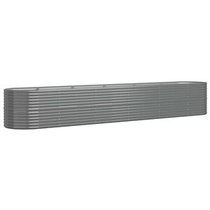 vidaXL Strat &icirc;nălțat grădină gri 440x80x68cm oțel galvanizat