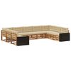 vidaXL Set de canapele de exterior cu pernă 9 pcs Natural și Bej