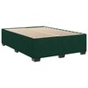 vidaXL Pat box spring cu saltea, verde &icirc;nchis, 140x190 cm, catifea