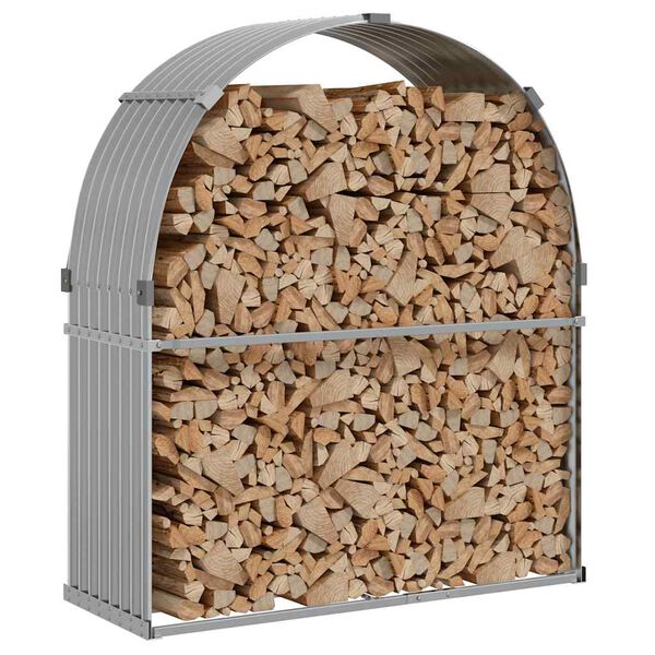 vidaXL Suport de bușteni, gri deschis, 120x45x140 cm, oțel galvanizat