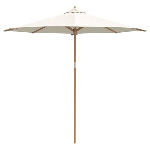 vidaXL Parasol de Grădină Alb crem &Oslash; 270 x 260 cm Bambus