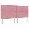 vidaXL Pat cu arcuri cu saltea cu headboard Roz 200 x 200 cm Catifea