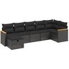 vidaXL Set canapele de grădină cu perne, 7 piese, negru, poliratan
