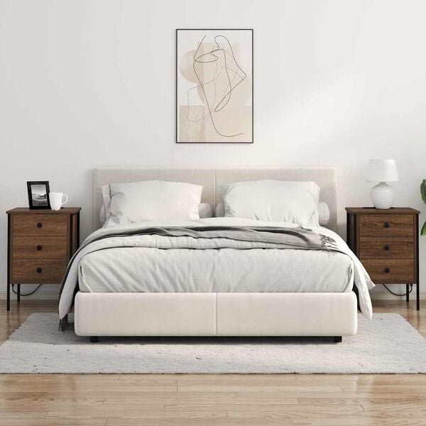 vidaXL Dulap de noapte Stejar &icirc;nchis 42 x 41 x 61 cm Lemn compozit