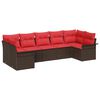 vidaXL Set de canapele pentru grădină 7 buc. Maro Rattan poli
