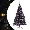 vidaXL Pom de Crăciun artificial pre-iluminat Negru 180 cm PVC