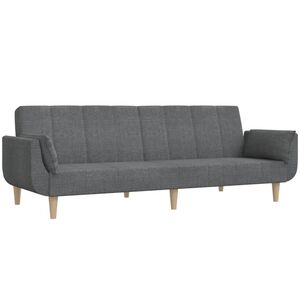 vidaXL Canapea extensibilă cu 2 locuri, 2 perne, gri deschis, textil
