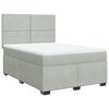 vidaXL Pat box spring cu saltea, gri deschis, 160x200 cm, catifea