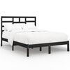vidaXL Cadru de pat dublu, negru, 135x190 cm, lemn masiv