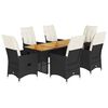 vidaXL Set mobilier de grădină cu perne, 7 piese, negru, poliratan