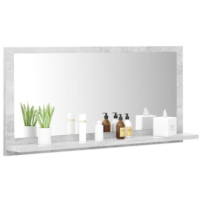 vidaXL Oglindă de baie, gri beton, 80 x 10,5 x 37 cm, PAL