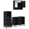 vidaXL Set de mobilier pentru baie 3 pcs Stejar Negru Lemn compozit