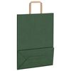 vidaXL Saci de h&acirc;rtie 50 buc cu m&acirc;nere verde 26x12x35 cm