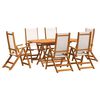 vidaXL Set mobilier de grădină, 7 piese, lemn masiv acacia/textilenă