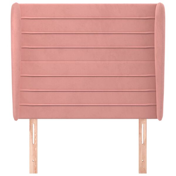 vidaXL Tăblie de pat cu aripioare, roz, 83x23x118/128 cm, catifea
