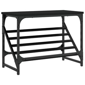 vidaXL Suport pantofi, negru, 60x30x45 cm, lemn prelucrat
