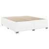 vidaXL Pat box spring cu saltea, alb, 200x200 cm, piele ecologică
