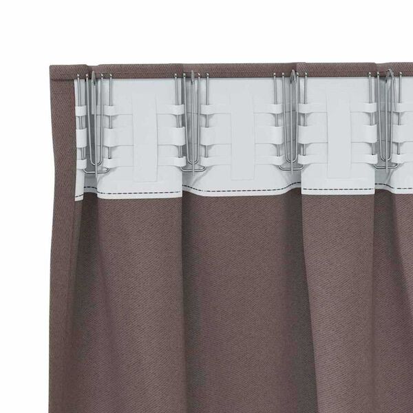 vidaXL Perdele Opaque cu Inel 2 pcs Maro &icirc;nchis 245 x 140 cm Poliester