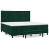 vidaXL Pat box spring cu saltea, verde &icirc;nchis, 200x200 cm, catifea