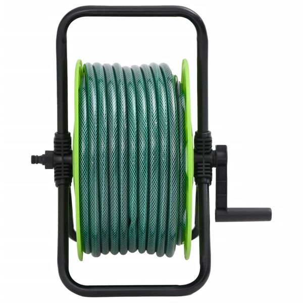 vidaXL Tambur pentru furtun autonom, verde, cu furtun PVC de 30 m