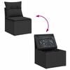 vidaXL Set de canapele pentru grădină cu pernă 6 pcs Negru Rattan poli
