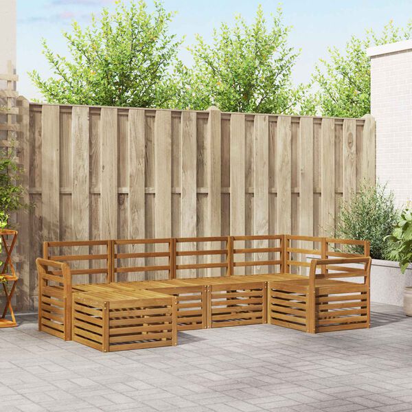 vidaXL Seturi de canapele 6 pcs natural Lemn Solid de Acacia