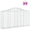 vidaXL Coșuri gabion arcuite 9 buc, 200x30x100/120 cm fier galvanizat