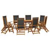 vidaXL Set mobilier de grădină, 9 piese, lemn masiv acacia/textilenă